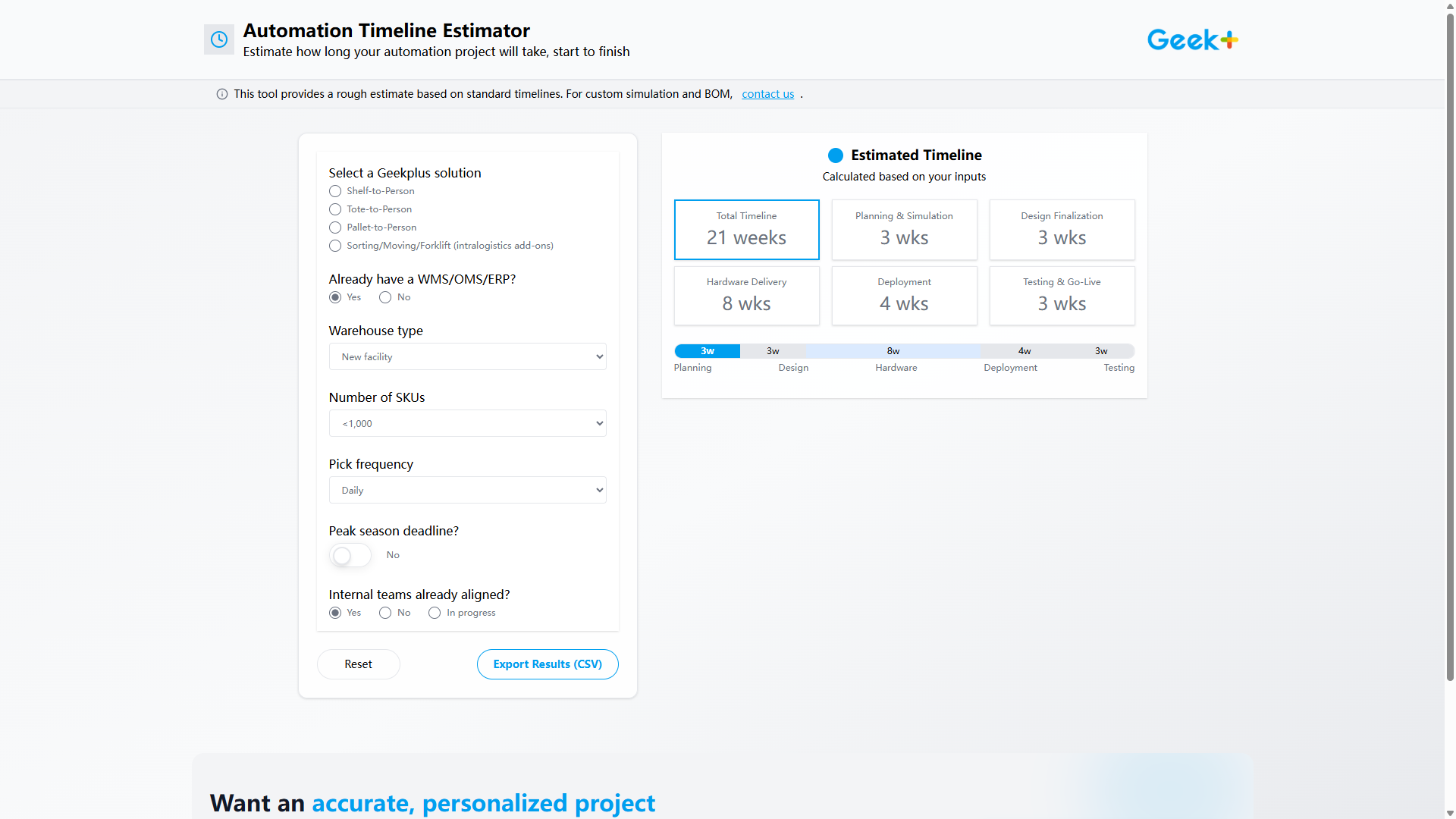 Automation Timeline Estimator