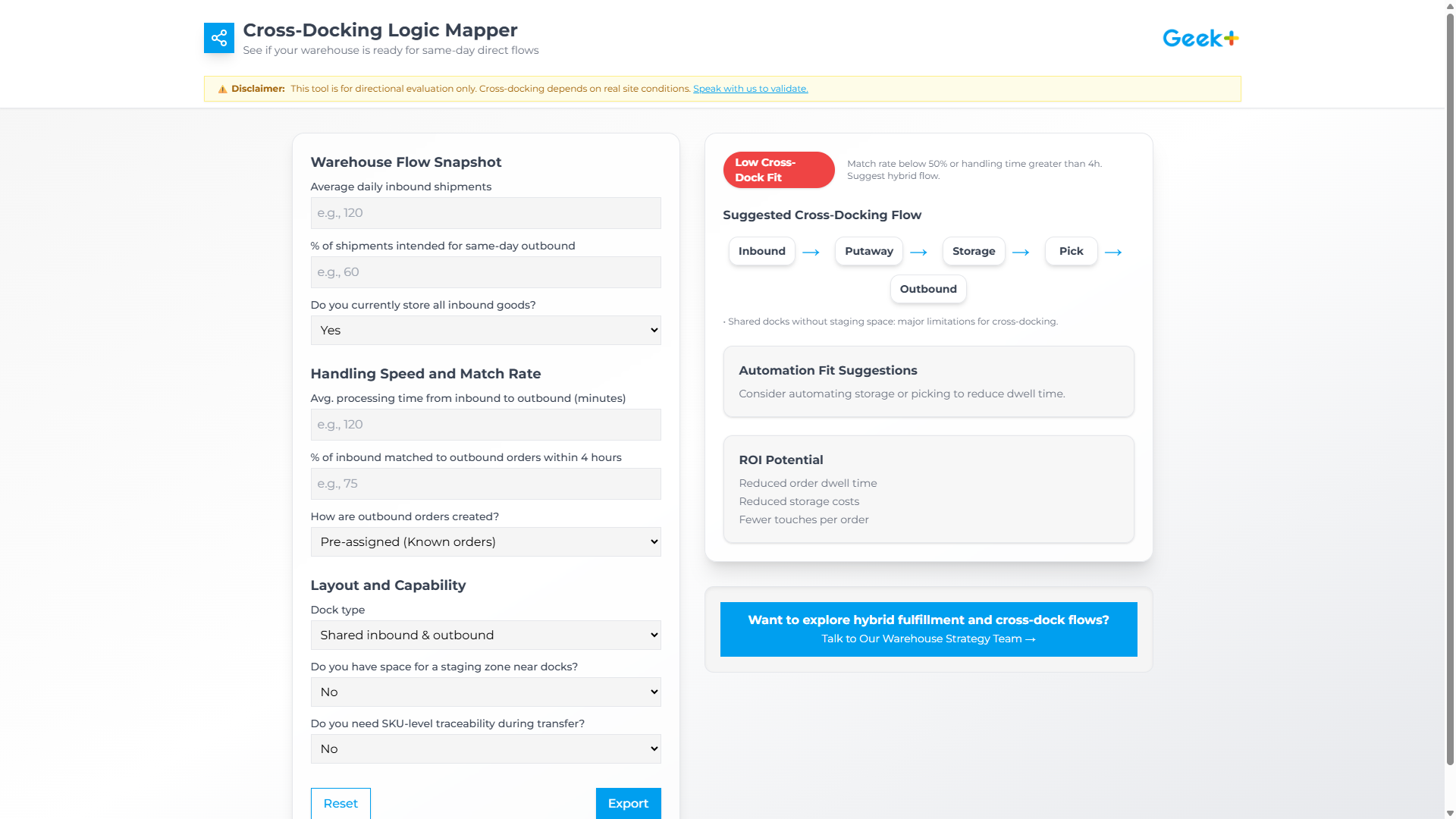 Cross-Docking Logic Mapper