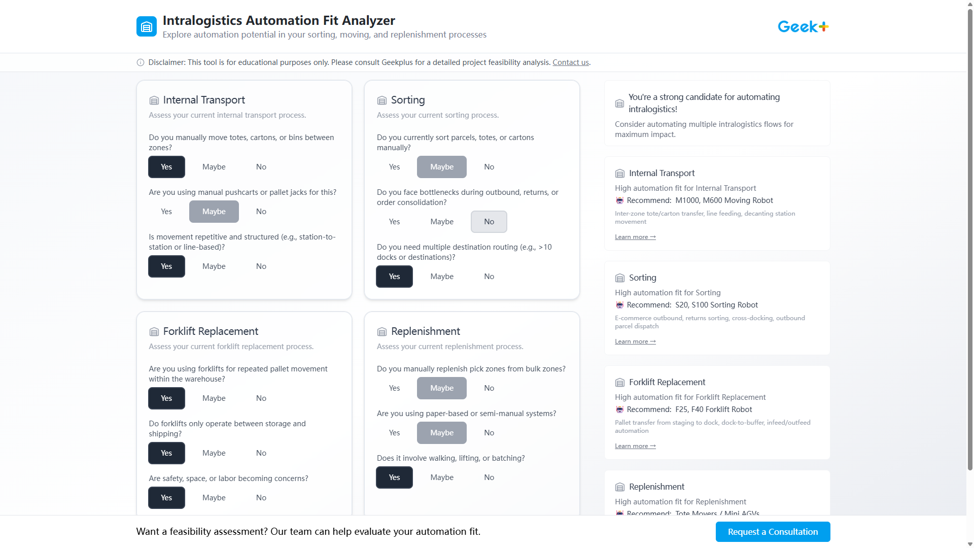 Intralogistics Automation Fit Analyzer