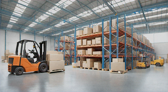 robot working in the warehouse