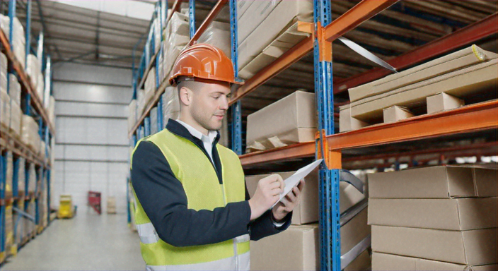 warehouse worker checking quality