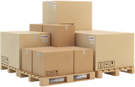 cartoon boxes on a pallet