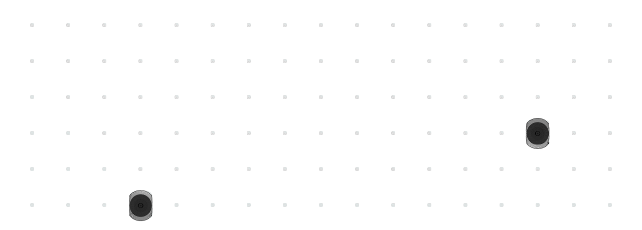 GIF of multiple AMRs moving across a grid, demonstrating 24/7 autonomous robot operations for Shelf-to-Person workflows