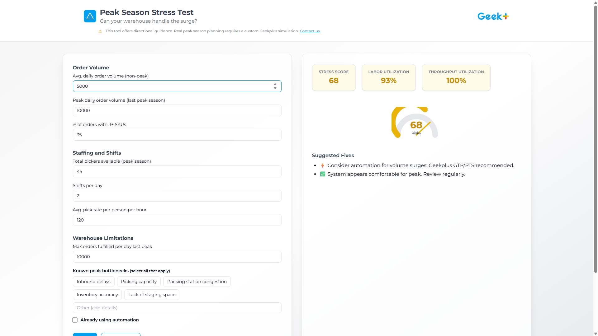 Peak Season Stress Test