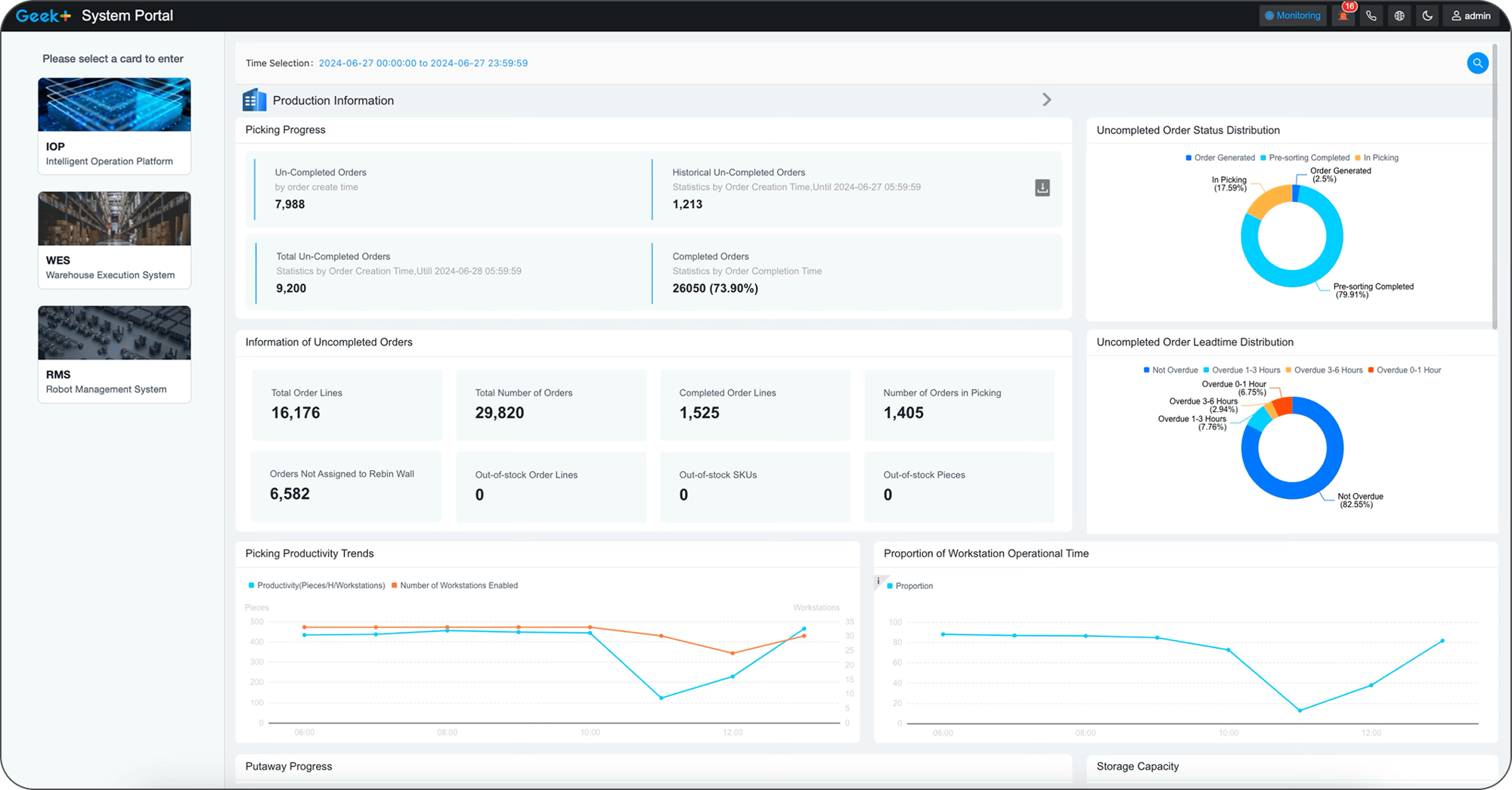 image of geekplus system portal