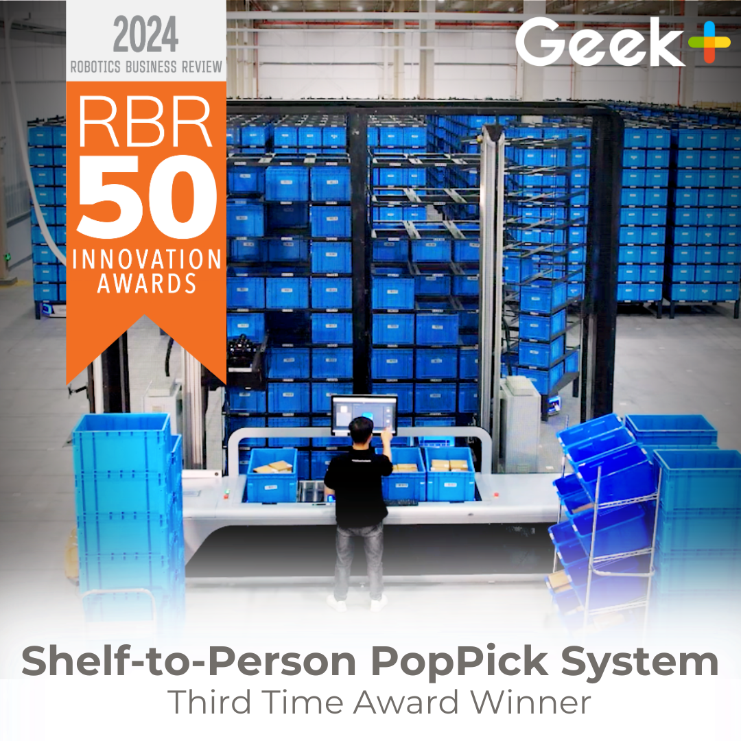 Geek+ awarded RBR innovation award for third time, named among globe’s top robotics innovators